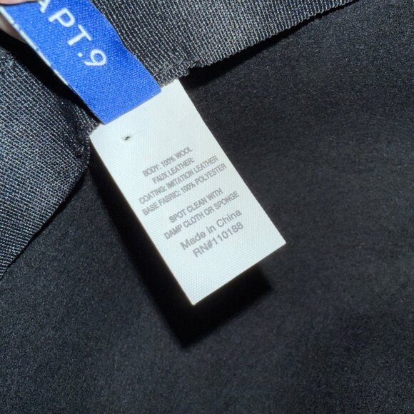 Apt 9 Black Wool Cloche Hat Gold Horsebit Detail Womens Fashion Vintage Style - Picture 9 of 16